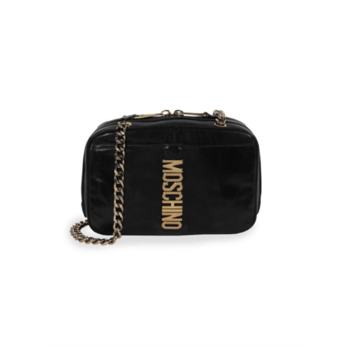 Moschino Logo Leather Shoulder Bag