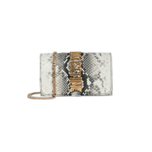 Moschino Logo Snakeskin Print Shoulder Bag