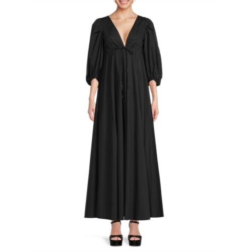 Staud Amaretti Puff Sleeve Maxi Dress