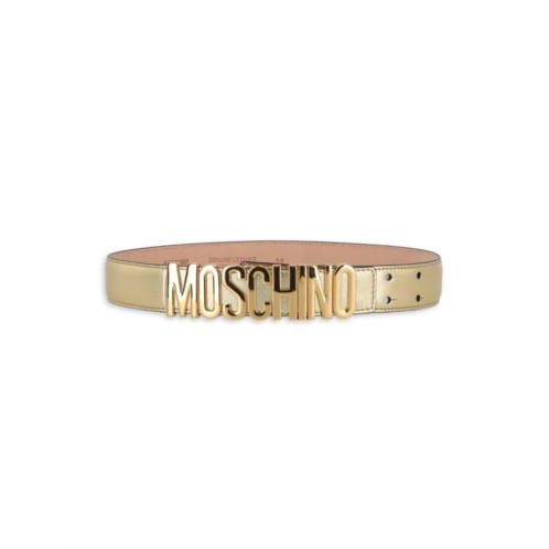 Moschino Metallic Logo Belt