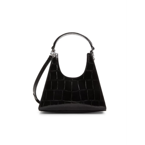 Staud Croc Embossed Leather Hobo Bag