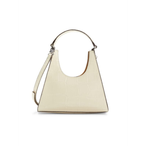 Staud Croc Embossed Leather Hobo Bag