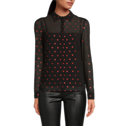 REDValentino Heart Point Collar Top