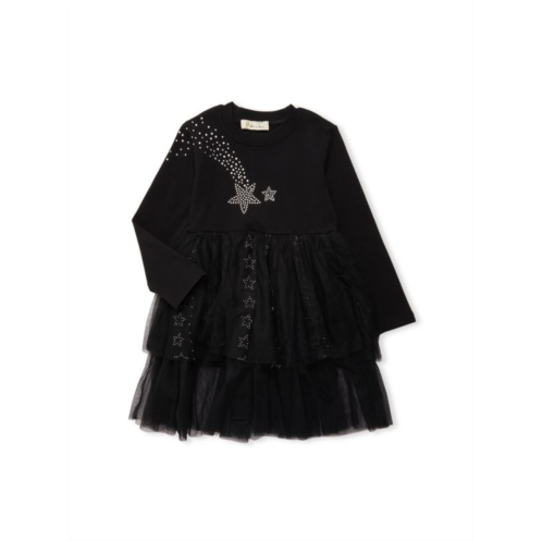 Doe A Dear Little Girls Star Embellished Layered Dress