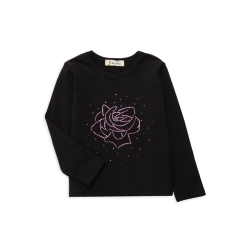 Doe A Dear Little Girls Rose Embellished Top