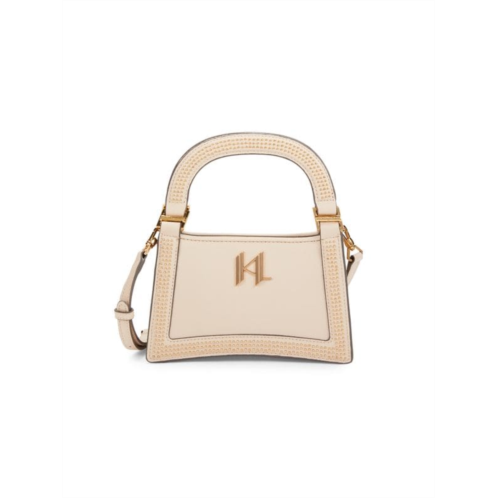 Karl Lagerfeld Paris Forine Embellished Logo Leather Shoulder Bag