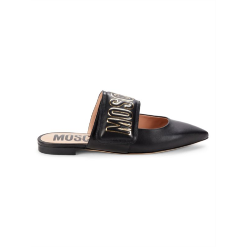 Moschino Couture! Logo Leather Mules