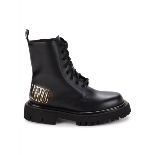 Moschino Couture! Logo Leather Ankle Boots