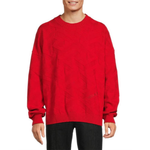 Versace Macro Greca Woven Wool Sweater