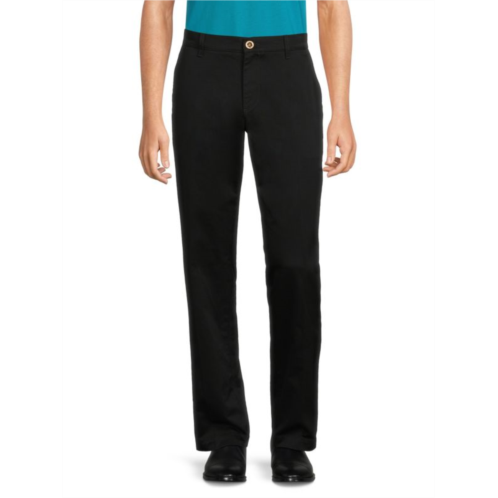 Versace Solid Flat Front Pants