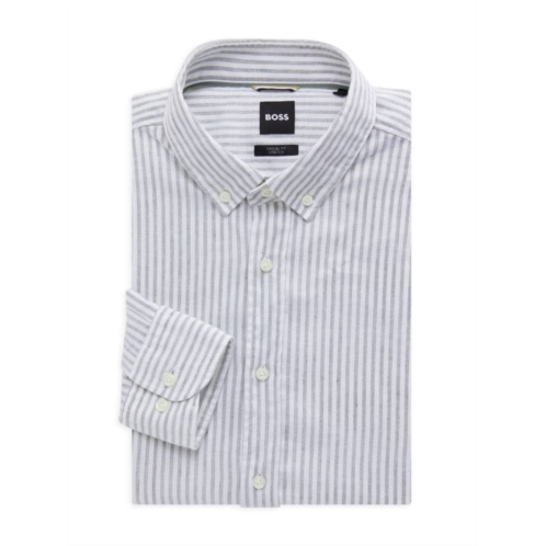 BOSS Striped Casual Fit Dress Shirt