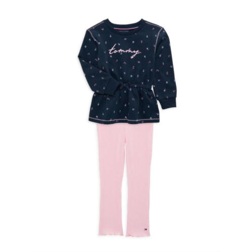 Tommy Hilfiger Little Girls 2-Piece Sweatshirt & Pants Set