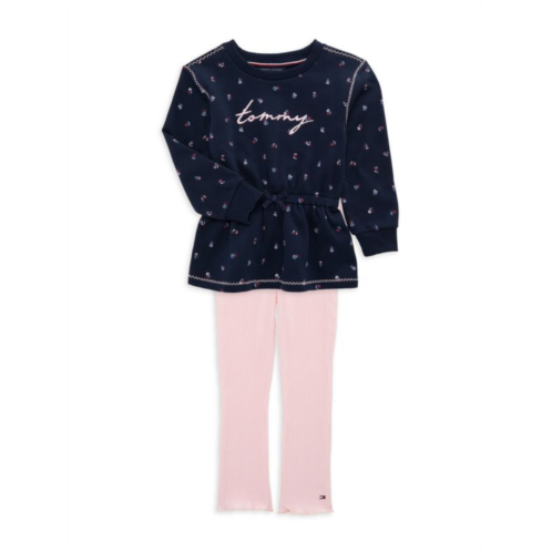 Tommy Hilfiger Little Girls 2-Piece Sweatshirt & Pants Set