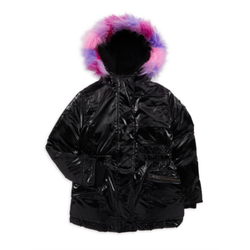 Appaman Little Girls & Girls Faux Fur Hooded Jacket