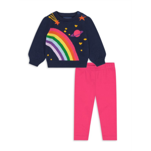 Andy & Evan Baby Girls 2-Piece Rainbow Sweater & Leggings Set