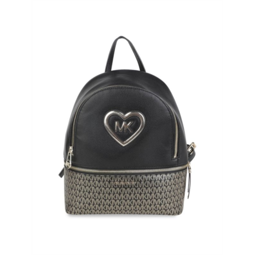 Michael Kors Girls Embossed Heart Logo Backpack