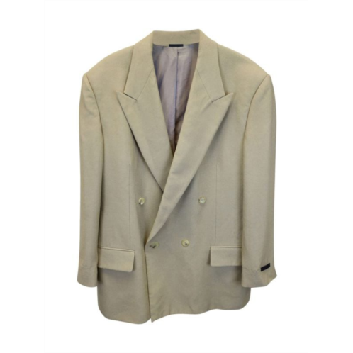 Fear Of God California Double-Breasted Crepe Blazer In Beige Cotton