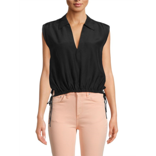 Rag & bone Fiona Collared Silk Blend Shirt