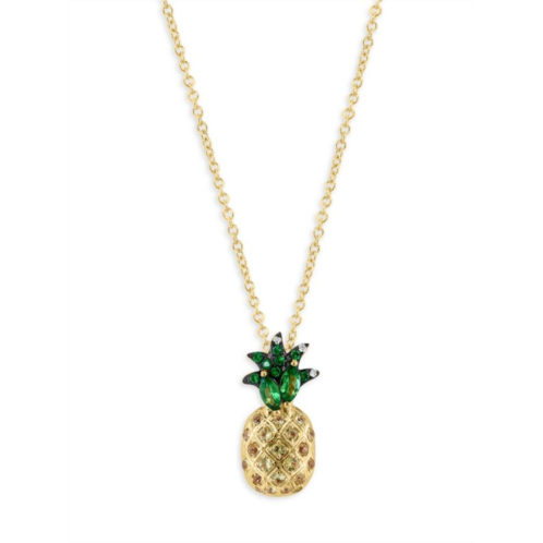 Effy 14K Yellow Gold, Tsavorite & Yellow Sapphire Pineapple Pendant Necklace