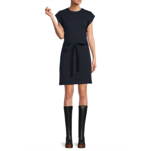 Vince Belted Crewneck T Shirt Dress