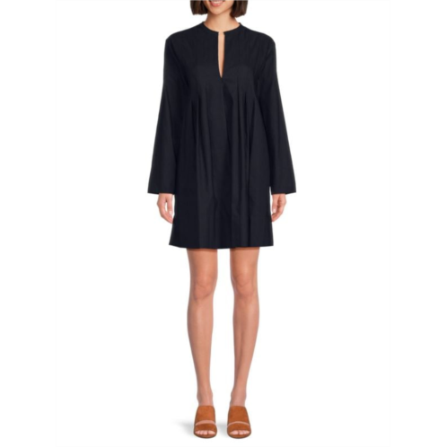 Vince Pleated Mini Trapeze Dress