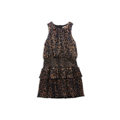 Hannah Banana Little Girls Leopard Print Blouson Dress