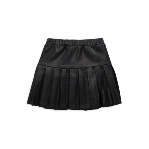 Hannah Banana Girls Faux Leather Pleated Skirt