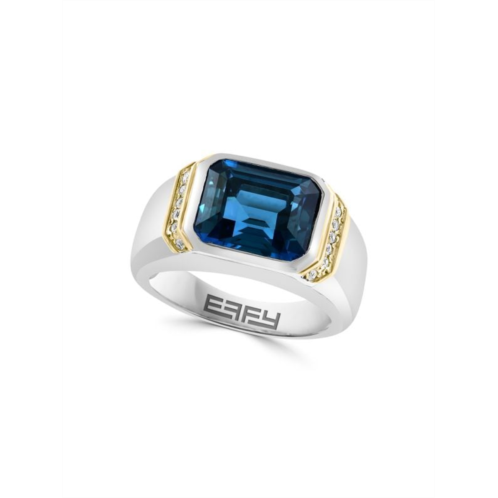 Effy 18K Goldplated, Sterling Silver & Topaz Ring