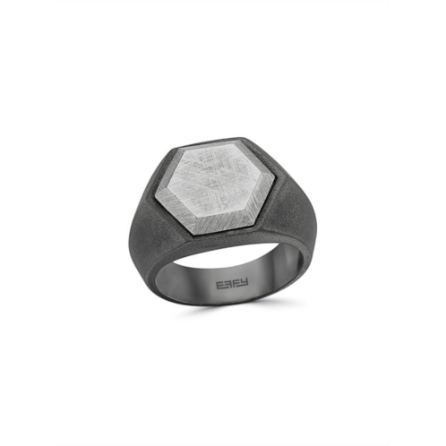 Effy Sterling Silver, Ruthenium & Meteorite Ring