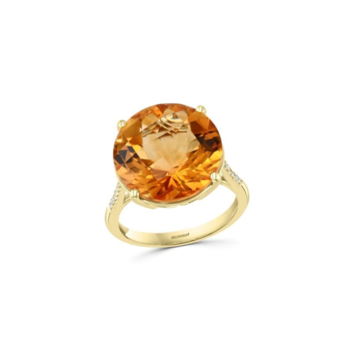 Effy 14K Yellow Gold, Citrine & Diamond Ring