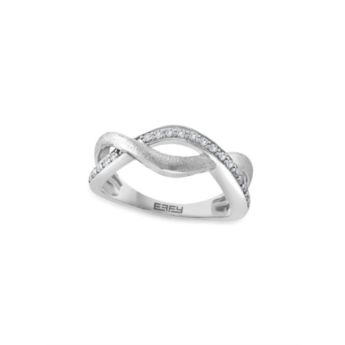 Effy Sterling Silver & 0.07 TCW Diamond Ring