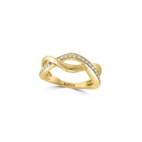 Effy ENY 14K Goldplated Sterling Silver & 0.18 TCW Diamond Ring