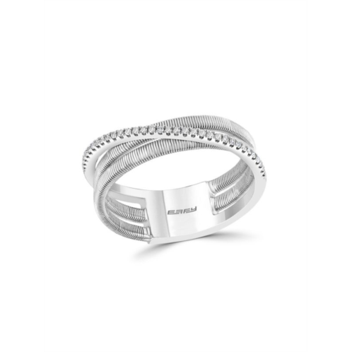 Effy Sterling Silver & 0.09 TCW Diamond Ring