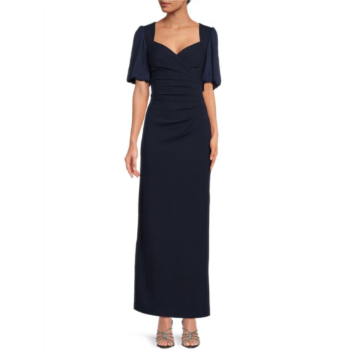 DKNY Sweetheart Neckline Ruched Maxi Dress
