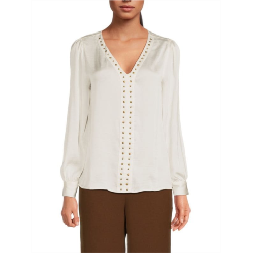 Carmen Marc Valvo Puff Sleeve Blouse