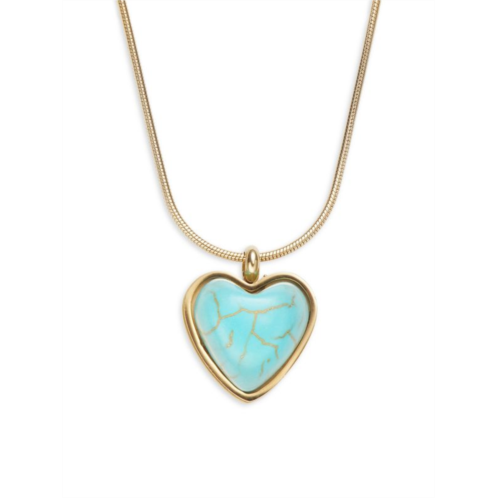 8 OTHER REASONS 18K Goldplated & Faux Turquoise Heart Pendant Necklace
