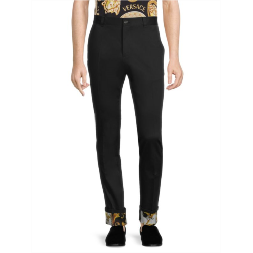 Versace Logo Flat Front Pants