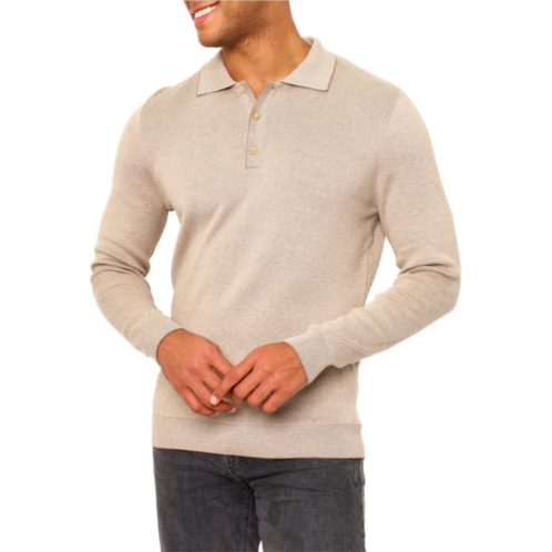 Vellapais Long Sleeve Tipped Sweater Polo