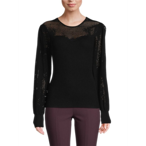 Catherine Malandrino Sweetheart Pointelle Sweater