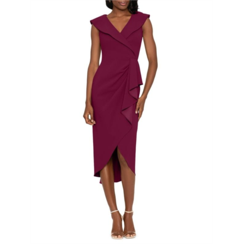 Betsy & Adam Scuba Knit Midi Tulip Dress