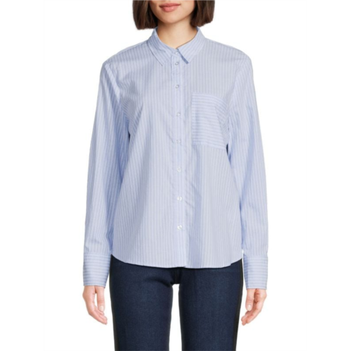 Ellen Tracy Verical Stripe Button Down Shirt