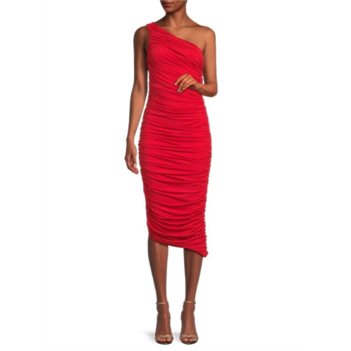 CAARA Laurinda One Shoulder Ruched Dress