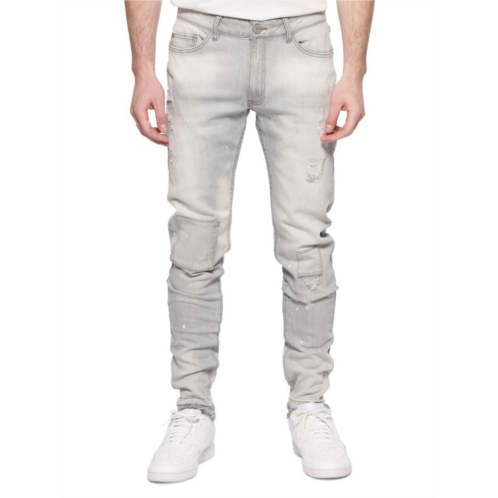 Eleven Paris Distressed High Rise Slim Straight Fit Jeans