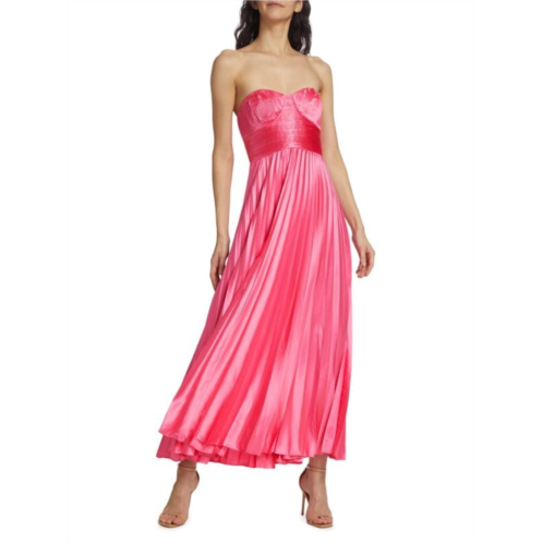 Amur Kin Strapless Pleated Gown