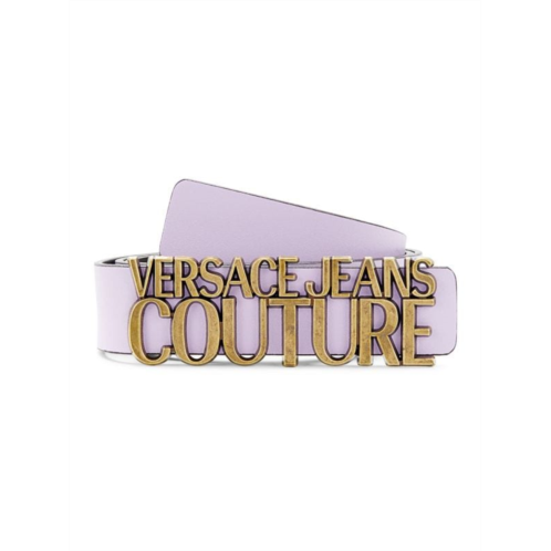Versace Jeans Couture Logo Slide Buckle Leather Belt