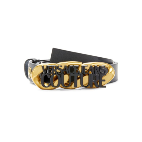 Versace Jeans Couture Logo Chain Leather Belt