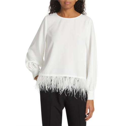 Elie Tahari The Rhea Feather Top