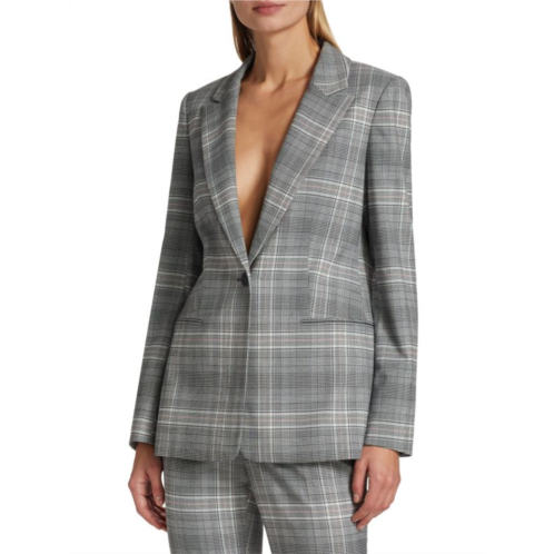 Elie Tahari Paige Plaid Blazer