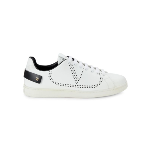 Valentino Garavani Logo Rockstud Leather Sneakers