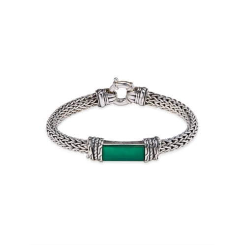 Effy Sterling Silver & Green Onyx Bar Chain Bracelet